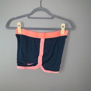 Navy and Peach Nike Athletic Shorts